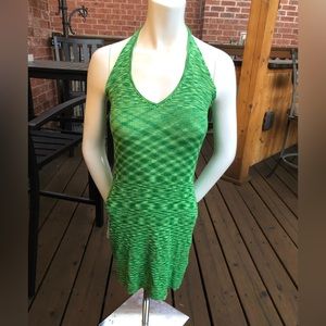 Stunning Garage Green Halter Dress